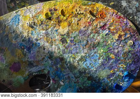 Painter Palette With Colours