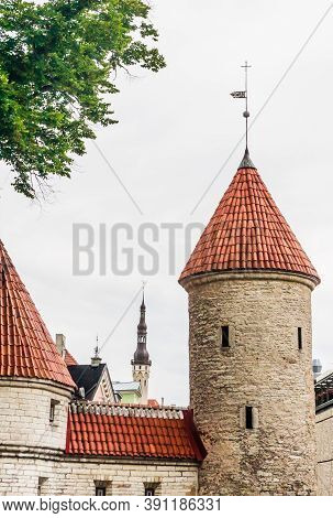 Fragment Of Viru Gate In The Old Town Of Tallinn, Estonia