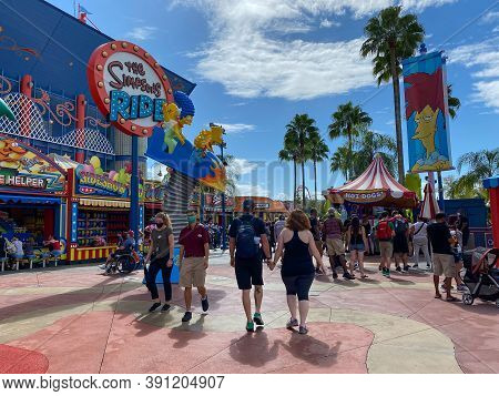 The Entrance To The Simpsons Ride At Universal Studios