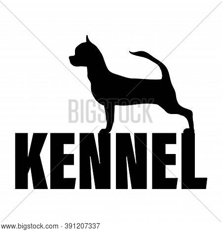 Monochrome Logo Of The Kennel Of Dogs Breed Chihuahua. The Text Logo Is Black And White.