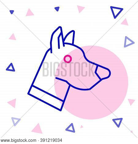 Line Dog Head Icon Isolated On White Background. Colorful Outline Concept. Vector