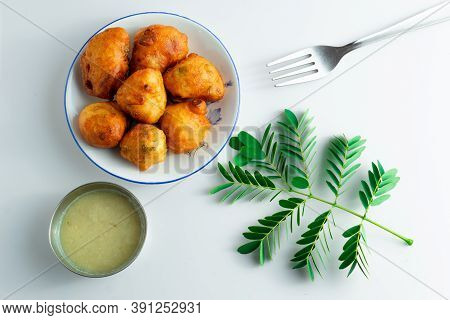 Fresh And Tasty Mysore Bonda Kept Ready In A Plate To Be Served