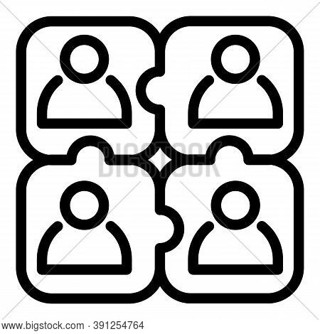 Puzzle Group Adaptation Icon. Outline Puzzle Group Adaptation Vector Icon For Web Design Isolated On
