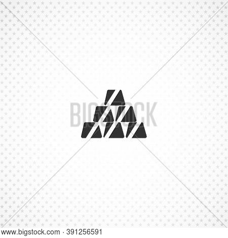 Gold Ingots Isolated Solid Vector Icon On White Background