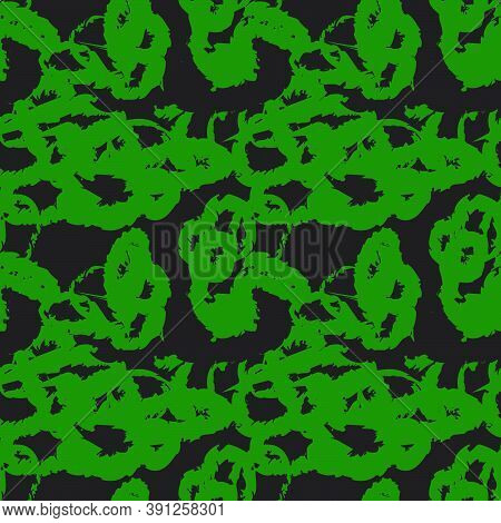 Green Brush Stroke Fur Seamless Pattern