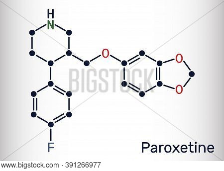 Paroxetine, Antidepressant, Selective Serotonin Reuptake Inhibitor Ssri, Molecule. It Is Used In The