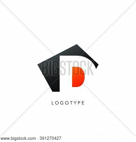 Initial Letter D Logo Icon Design. Vector Design Concept Abstract Techno Geometrical Shape With Nega