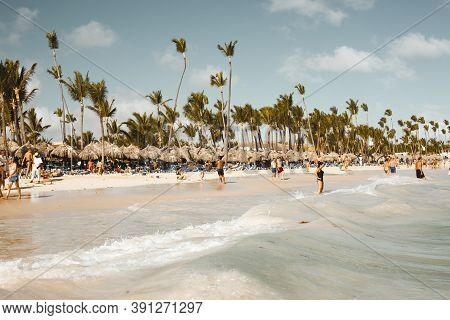 Punta Cana, Dominican Republic - December 12, 2019 - Arena Gorda Beach