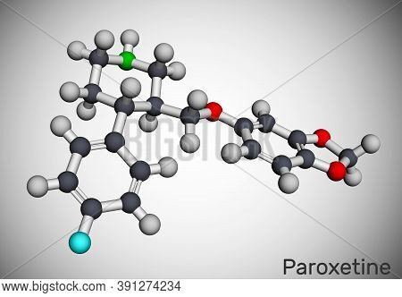Paroxetine, Antidepressant, Selective Serotonin Reuptake Inhibitor Ssri, Molecule. It Is Used In The