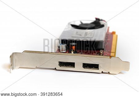 Detail Of Modern Computer Graphic Card Isolated On White
