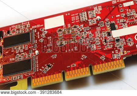 Detail Of Modern Computer Graphic Card Isolated On White