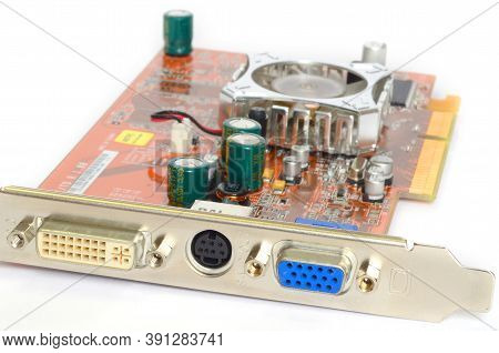 Detail Of Modern Computer Graphic Card Isolated On White