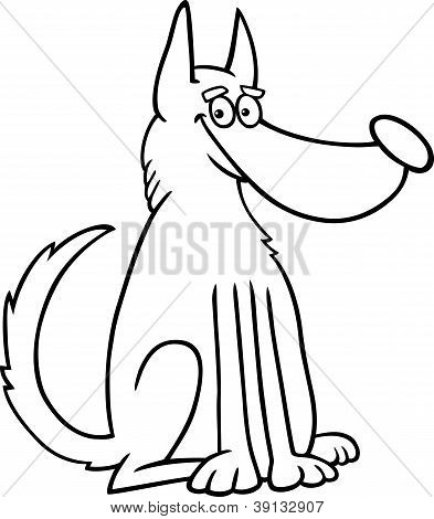 Køter hund tegneserie til farvning