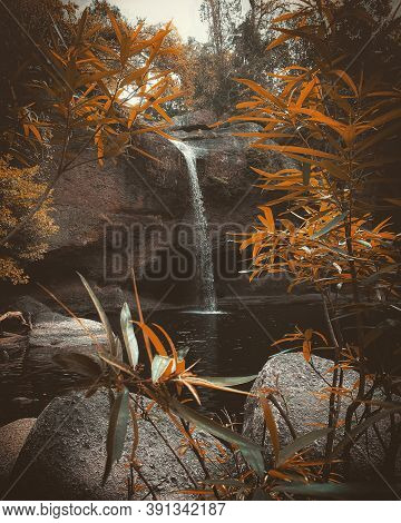 Haew Suwat Waterfall In The Summer Season, Haew Suwat Waterfall (khao Yai National Park)