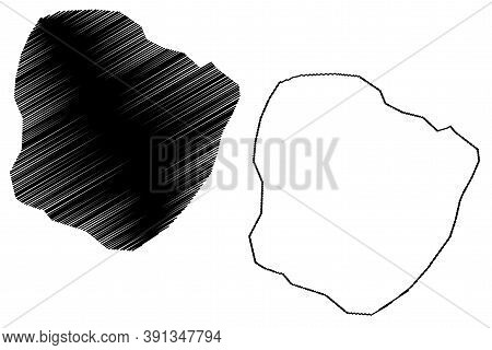 Bouake City (ivory Coast, Republic Of Cote D'ivoire, Vallee Du Bandama District) Map Vector Illustra