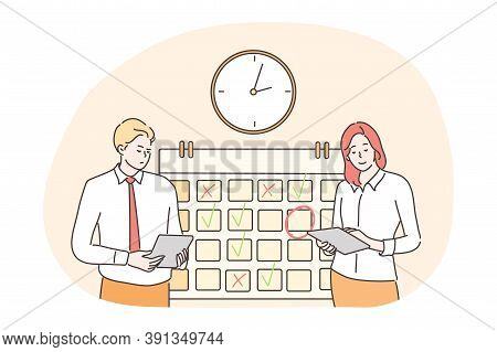Time Management, Multitasking, Efficiency, Plan, Teamwork, Business Concept. Business People Employe