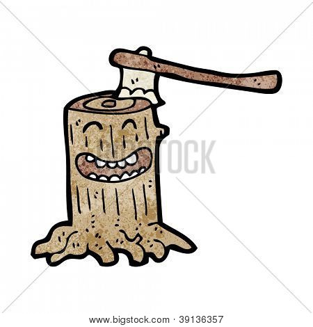 trädet stump tecknad