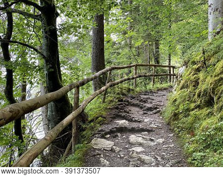 Trails For Walking, Hiking, Sports And Recreation Along The Waterfalls Giessbach Falls And In The Cr