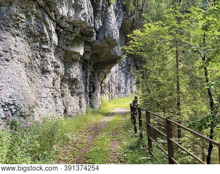 Trails For Walking, Hiking, Sports And Recreation Along The Waterfalls Giessbach Falls And In The Cr