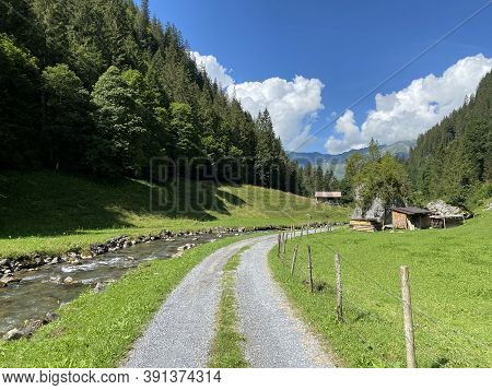 Trails For Walking, Hiking, Sports And Recreation Along The Waterfalls Giessbach Falls And In The Cr