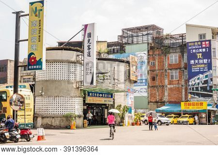 Nantou, Taiwan - September 8th, 2020: bus place at Kuo-Kuang Motor Transport Station at Puli town, Nantou, Taiwan