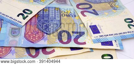 Cash, 20 Euro Bills.20 Euro Banknotes Money Euro Banknotes