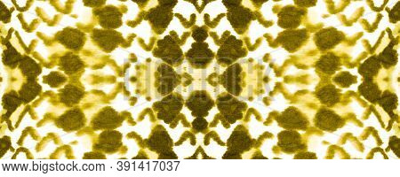 Seamless Snake Skin Pattern. Yellow And Gold Border. Exotic Safari Wallpaper. Python Or Cobra Animal