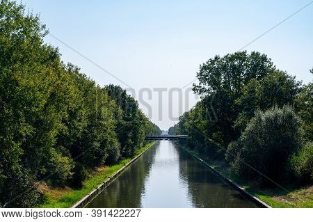 View On Beatrix Canal Near Eindhoven In Sunny Day