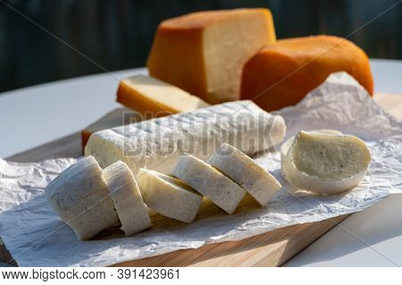 Cheese Collection, Belgian Abbey Cheeses Made With Brown Trappist Beer And Fine Herbs And View On Ma