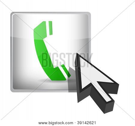 Telefonen knappen och markören