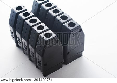Bunch Of Obd2 Car Scanners And Diagnostic Interfaces. Obdii Professional Car Scanner. Plug Connector