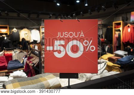 Discounted Products In A Chlothing Store, France