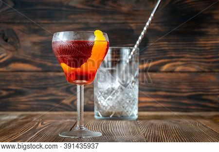Glass Of Boulevardier Cocktail