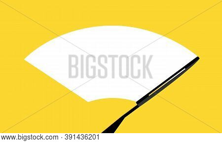 Car Windscreen Wipe Glass, Wiper Cleans The Windshield Banner. Vector On Isolated Background. Eps 10
