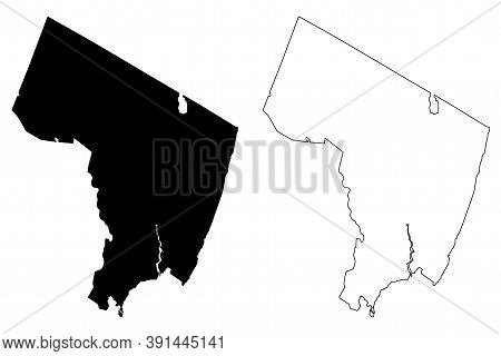 Bergen County, New Jersey (u.s. County, United States Of America, Usa, U.s., Us) Map Vector Illustra