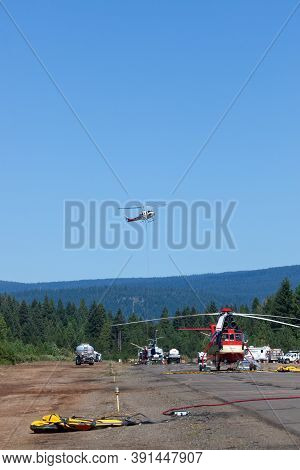 Prospect,  Oregon / Usa - September 9, 2014:  A Large Helicopter Named 