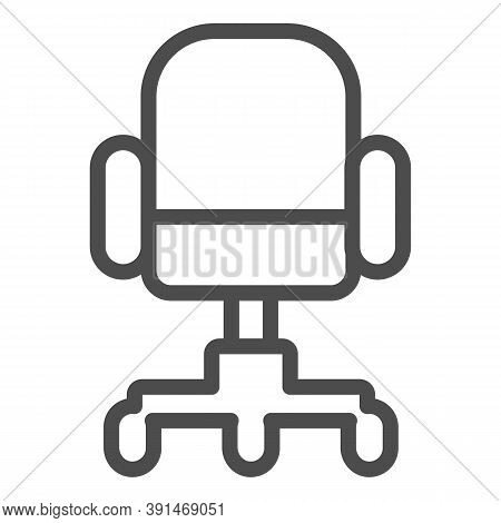 Office Chair Line Icon, Furniture Concept, Swivel Desk Chair Sign On White Background, Office Interi
