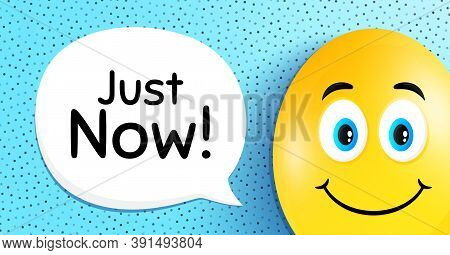 Just Now Symbol. Easter Egg With Smile Face. Special Offer Sign. Sale. Easter Smile Character. Just 