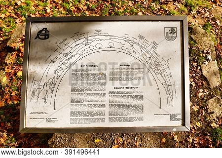 Gaiberg, Germany - October 2020: Information Board At Lookout Point Called 'kraichgaublick' In State