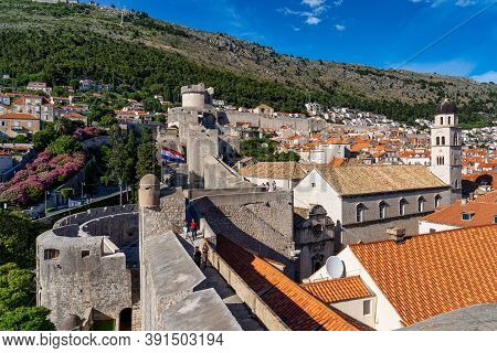 Dubrovnik, Croatia - Jun 20, 2020: St. Saviour Church, Church Of Holy Savior And Franciscan Monaster