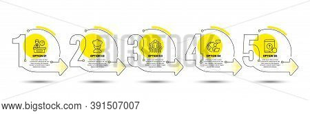 Swipe Up, Presentation Time And Group Line Icons Set. Timeline Process Infograph. Cooking Chef Sign.
