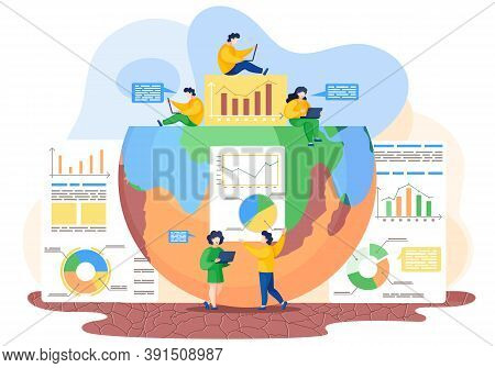 Small People Care About The Environment. Limate Change Dynamic Indicators On The Earth. Global Warmi