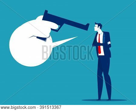 Businessman Killing The Self With His Word