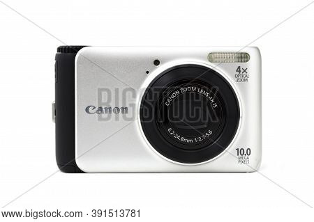 Saint Petersburg, Russia-october 17, 2020: Canon Power Shot A3000 Is Digital Budget Compact Camera F