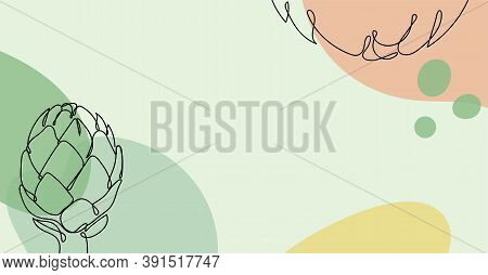 Alcachofa In A Hand Drawn Linear Style.
