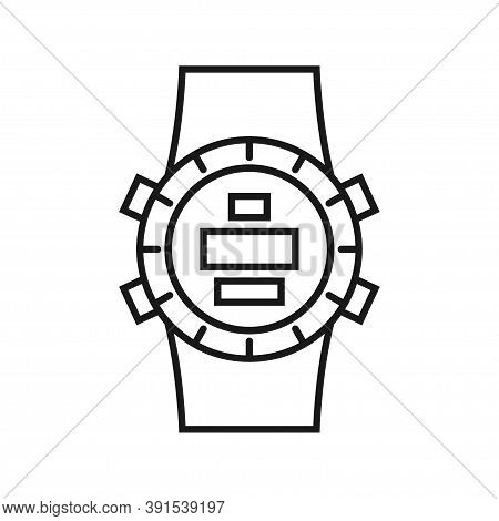 Sports Waterproof Watch. Scuba Underwater Diving Watch. Isolated Vector Illustration On White Backgr