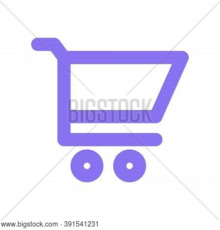 Shopping Cart Icon In Flat Design Style. Online Store Checkout, Internet Shop Sign. Purchase, Buy Sy