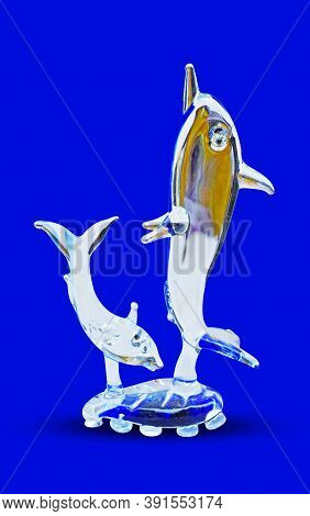 Glass Or Crystal Dolphin - Decorative Showpiece