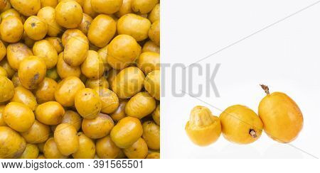 Delicious Tropical Berry Spondias Purpurea - Text Space