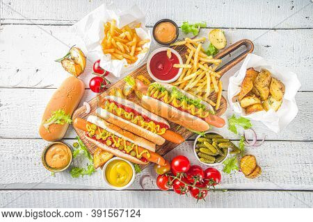 Hot Dogs With Different Toppings